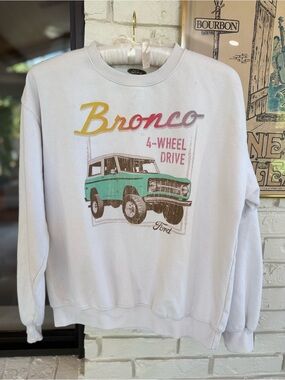 Ford Bronco Graphic Crewneck Sweatshirt - White